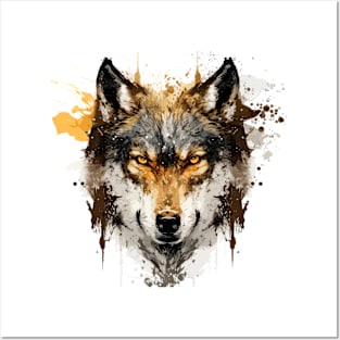 Wolf Portrait Animal Painting Wildlife Outdoors Adventure Posters and Art